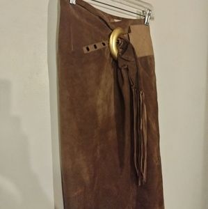 far east long leather skirt